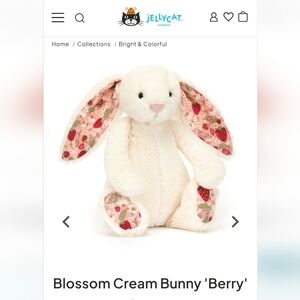 NWT Jellycat Blossom Cream Bunny Berry (Small)